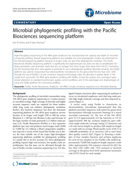 Microbial Phylogenetic Profiling with the Pacific Biosciences Sequencing Platform Erin B Fichot and R Sean Norman*