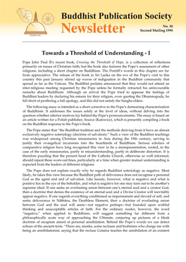 Towards a Threshold of Understanding - I