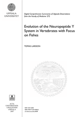 Evolution of the Neuropeptide Y System in Vertebrates with Focus on Fishes