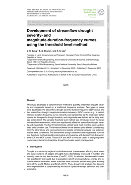 Development of Streamflow Drought Severity- and Magnitude-Duration-Frequency Curves Using the Threshold Level Method