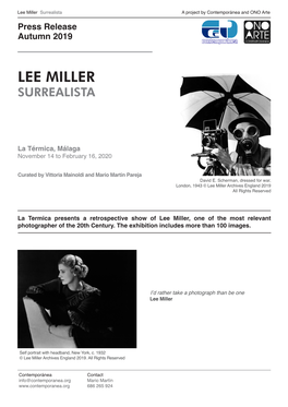 Lee Miller Surrealista a Project by Contemporánea and ONO Arte