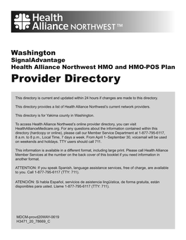 Health Alliance Provider Directory