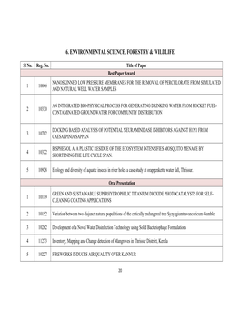 6. Environmental Science, Forestry & Wildlife