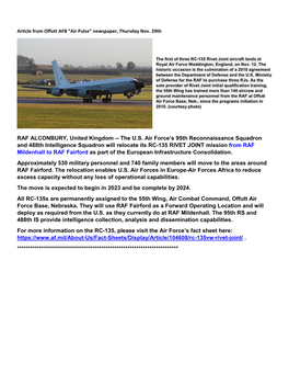 RAF ALCONBURY, United Kingdom -- the U.S. Air Force's 95Th