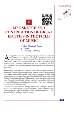 9 Life Sketch and Contribution of Great Entities in the Field of Music