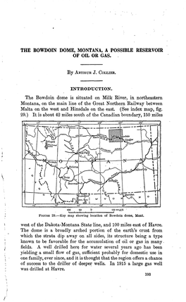 The Bowdoin Dome, Montana, a Possible Reservoir of Oil Or Gas