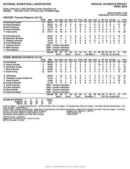 Box Score Raptors