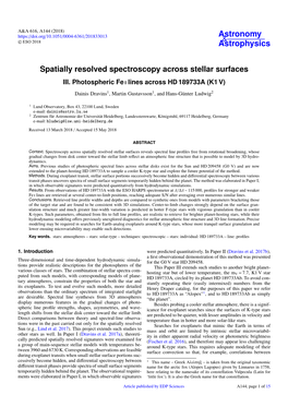 Spatially Resolved Spectroscopy Across Stellar Surfaces III