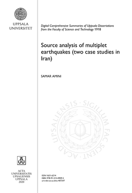 Source Analysis of Multiplet Earthquakes (Two Case Studies in Iran)