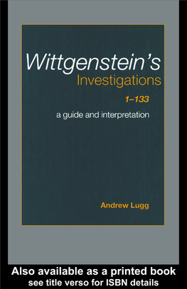 Wittgenstein's Investigations 1-133