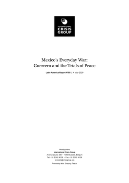 Mexico's Everyday War: Guerrero and the Trials of Peace