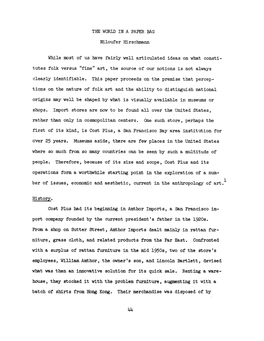 Operations Form a Worthwhile Starting Point in the Exploration of a Num- Ber of Issues, Economic and Aesthetic, Current in the Anthropology of Art