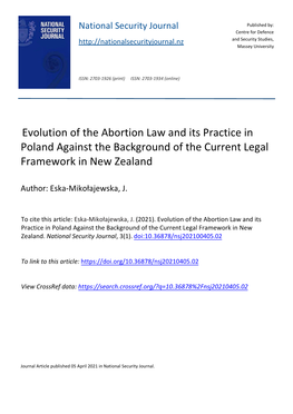 Evolution of the Abortion Law and Its Practice in Poland Against the Background of the Current Legal Framework in New Zealand