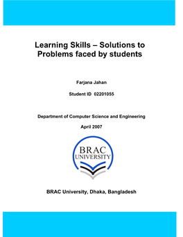 Learning Skills-Solutions to Problems Faced by Students