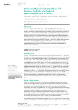 Cutaneous Myiasis: an Unusual Cause of Posterior Auricular and Occipital Lymphadenopathy in a Toddler