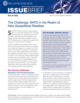 The Challenge: Nato in the Realm of New Geopolitical Realities