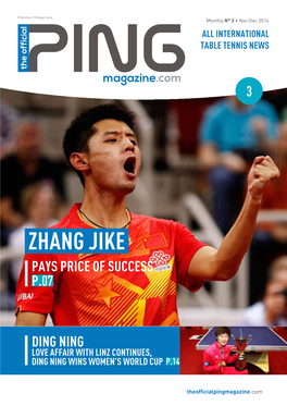 Zhang Jike Pays Price of Success P.07