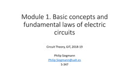 Module 1. Basic Concepts and Fundamental Laws of Electric Circuits