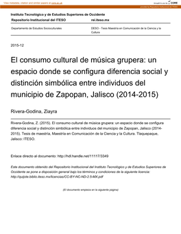 El Consumo Cultural De Música Grupera