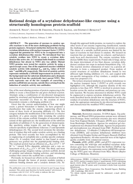 Rational Design of a Scytalone Dehydratase-Like Enzyme Using a Structurally Homologous Protein Scaffold