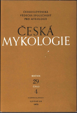 Československá Vědecká Společnost Pro Mykologii