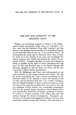 The Site and Antiquity of the Hellenic Ilion. 69 the Site