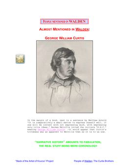 Almost Mentioned in Walden: George William Curtis