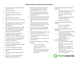 Jonathan Little's Tournament Poker Cheat Sheet