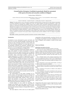 Ground Beetles (Coleoptera: Carabidae) in Grasslands: Model for Assessment of the Species Diversity and Ecosystem Condition in Bulgaria