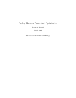 Duality Theory of Constrained Optimization