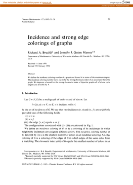 Incidence and Strong Edge Colorings of Graphs