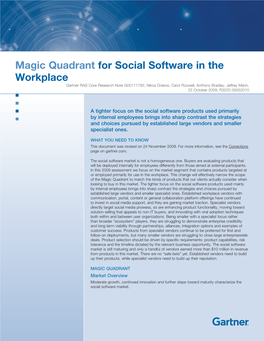 Magic Quadrant for Social Software in the Workplace