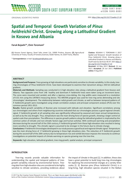 Spatial and Temporal Growth Variation of Pinus Heldreichii Christ