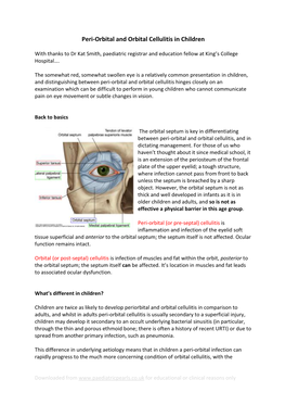 Peri-Orbital and Orbital Cellulitis in Children