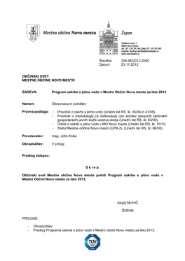 13. Program Oskrbe S Pitno Vodo V MONM Za 2013 (Pdf)