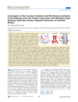 Investigation of the Curvature Induction and Membrane Localization of the Influenza Virus M2 Protein Using Static and Off-Magic