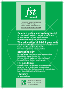 Fst Journal the Journal of the Foundation for Science and Technology (Formerly Technology, Innovation and Society)