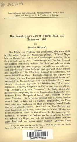 Der Pozess Gegen Johann Philipp Palm Und Konsorten 1806