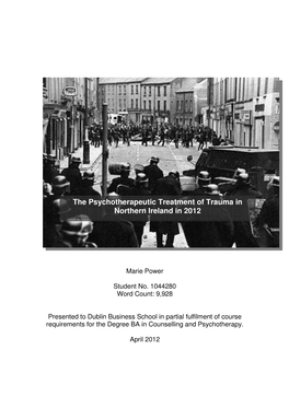 The Psychotherapeutic Treatment of Trauma in Northern Ireland in 2012