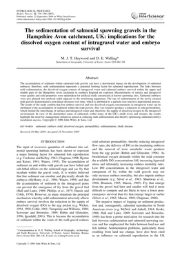 Heywood 2007 Fine Sediment DO Levels Embryo Effects.Pdf