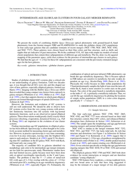 Intermediate-Age Globular Clusters in Four Galaxy Merger Remnants