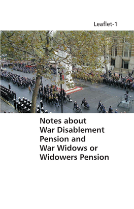 Notes About War Disablement Pension and War Widows Or Widowers Pension