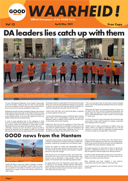 DA Leaders Lies Catch up with Them