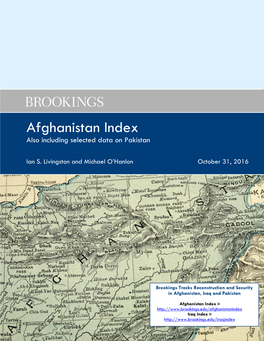 Afghanistan Index Also Including Selected Data on Pakistan