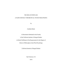 Dissertation Submitted to the Faculty