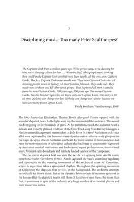 Disciplining Music: Too Many Peter Sculthorpes?