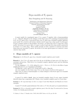 Dcpo Models of T1 Spaces Zhao Dongsheng and Xi Xiaoyong