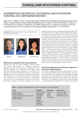 Fungal and Mycotoxin Control