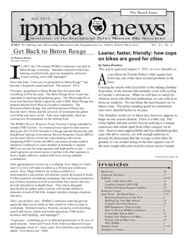 IPMBA News Vol. 21 No. 4 Fall 2012