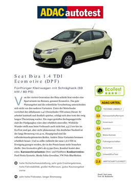 Seat Ibiza 1.4 TDI Ecomotive (DPF)